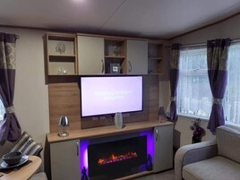 小屋 | 起居区 | 电视、壁炉