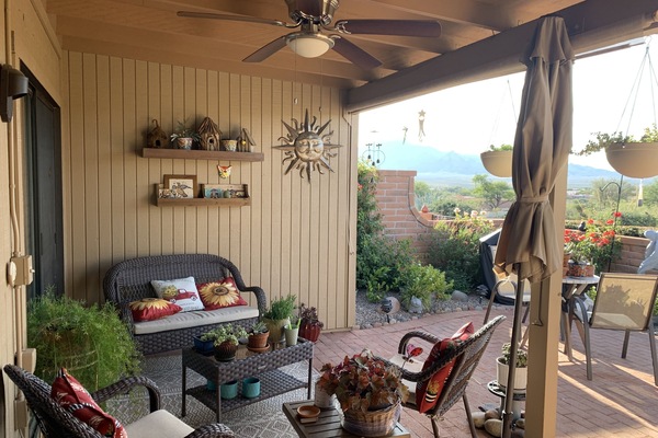Indoors, Ceiling Fan, Furniture, Table, Chair