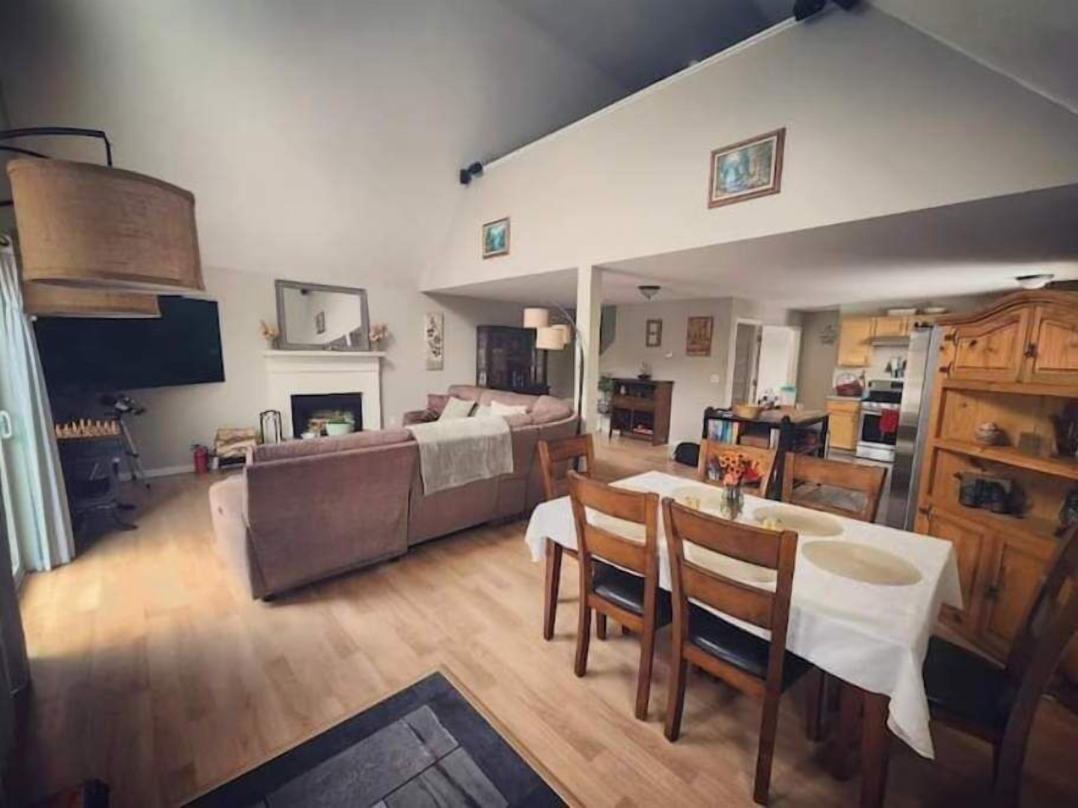 智能电视、壁炉、书、立体声音响