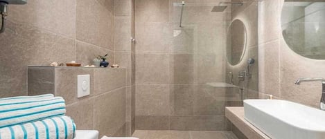 Hair dryer, towels