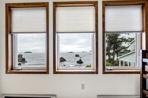 Interior - Lovely oceanfront oasis with panoramic views, patio, & games - near beach & golf (Crescent City)