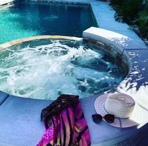 Outdoor pool, a heated pool - Koi Springs Luxury Oasis | Heated Mineral Saltwater Pool, Free Spa Heat & Views (Desert Hot Springs)