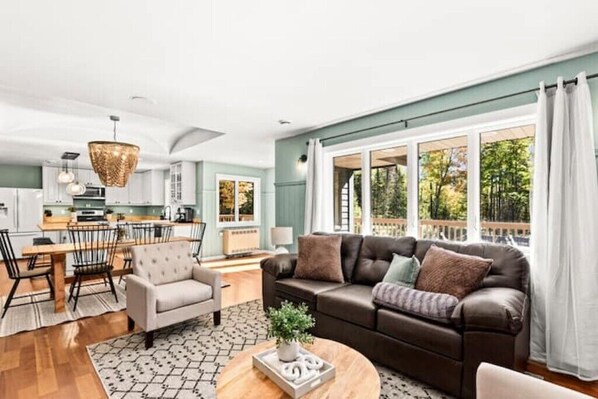 Smart TV, fireplace, video games, books