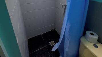 Hair dryer, towels, toilet paper
