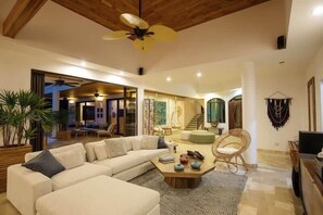 TV, fireplace, offices