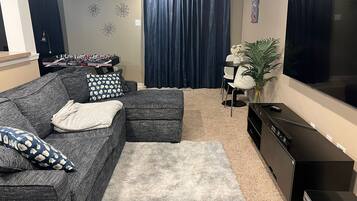 Smart TV, foosball, stereo