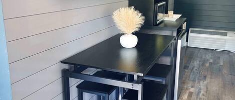 Fridge, microwave, coffee/tea maker