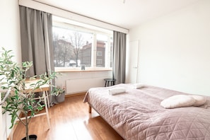 Desk, iron/ironing board, free WiFi, bed sheets