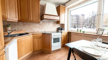Apartamento conforto | Cozinha privada | Geladeira, micro-ondas, fogão, lava-louças