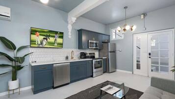 TV, fireplace, offices