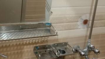 Shower, designer toiletries, towels, soap