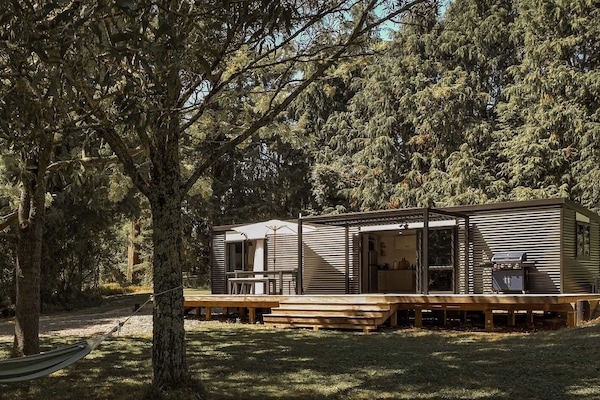 The hammock and cottage from the outside