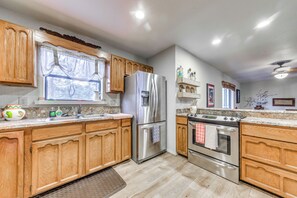 House (6 Bedrooms) | Interior - Furnished Deck + Game Room: Ruidoso Home! (Ruidoso)