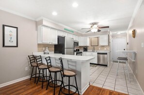 Fridge, microwave, stovetop, dishwasher - Bayspot K201 - 2 br / 2bath with bay water views, 53rd St with boat dock (Ocean City)