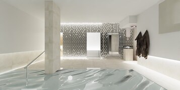 Salas de tratamientos para parejas, sauna, bañera de hidromasaje