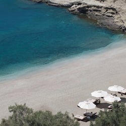On the beach, beach cabanas, sun loungers, beach umbrellas