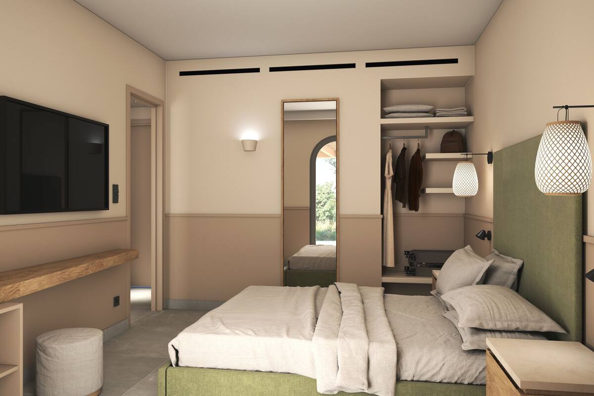 1 habitación y ropa de cama hipoalergénica