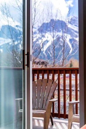 Apartment, 3 Bedrooms | View from property - Mountain View 3br Loft Walk To Dt King Fireplace (Canmore)