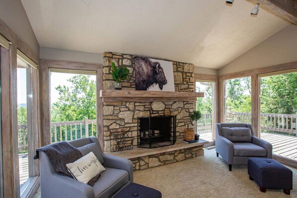 TV connectée, cheminée, baby-foot, table de tennis de table