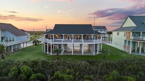 Exterior - Beachfront | Hot Tub | Large Deck (Port Bolivar)