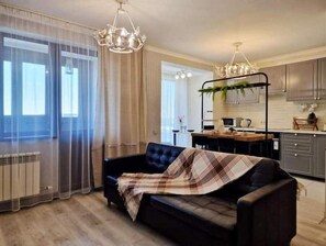 Living area - Cozy apartment in prestigious residential complex (Almaty)