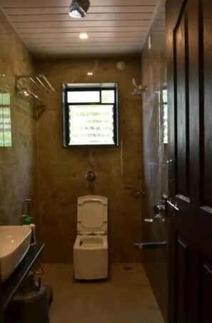 Towels, soap, shampoo, toilet paper