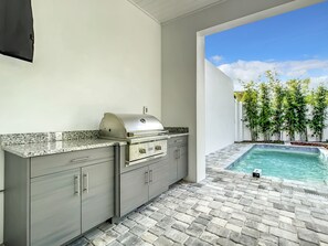 Terrace/patio - New Luxury Duplex, Private Pool, Walk to Flagler (New Smyrna Beach)