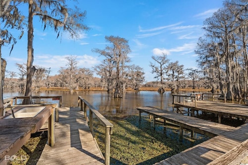 Shipwreck with Upper Deck, Kayaks & Canoes! Caddo Shores Cabins, Uncertain, Texas.