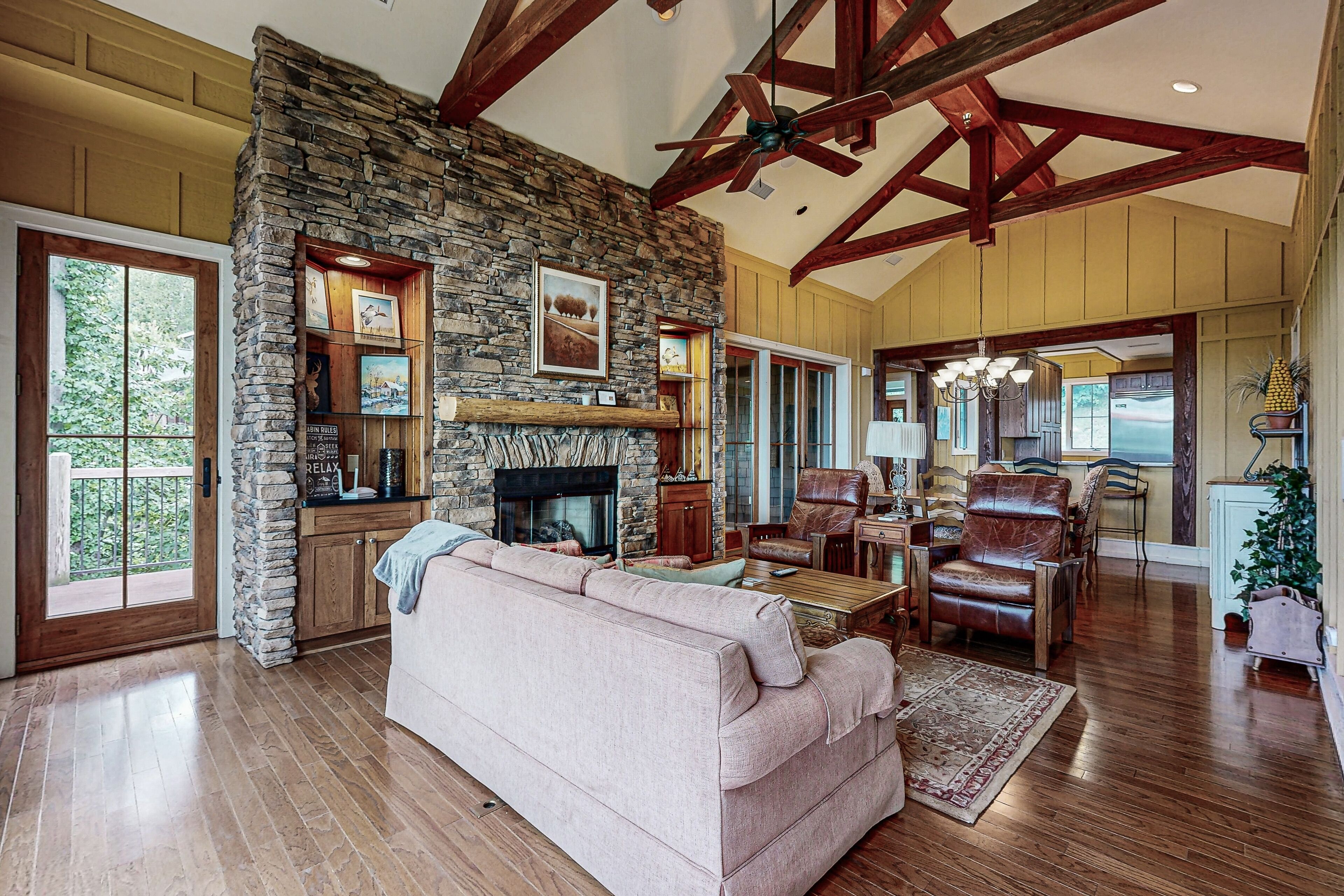 Dog-friendly mountain retreat with fireplace & stunning deck views - near trails