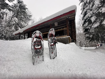 Snow shoes provided for winter hikes.
