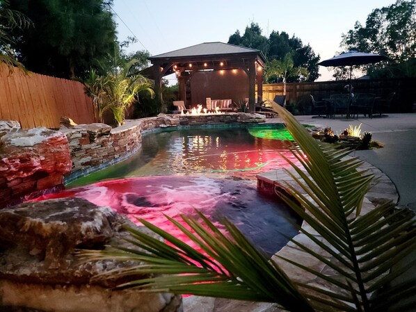 Outdoor pool, a heated pool
