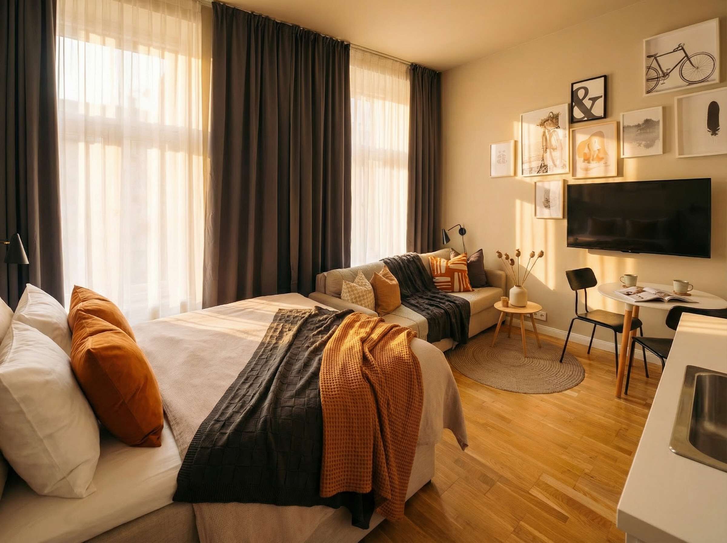 1 habitación, tabla de planchar con plancha, wifi y ropa de cama 