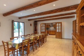 Dining - Holiday Home 'Les Sources Gîte Les Pêchers' with Private Pool, River 100m Away (Chambonas)