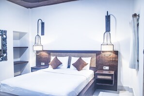 Minibar, desk, laptop workspace, iron/ironing board