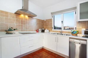 Fridge, microwave, stovetop, dishwasher