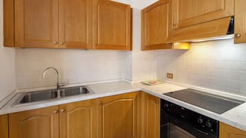 Fridge, oven, stovetop, cookware/dishes/utensils