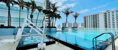 Outdoor pool, a heated pool