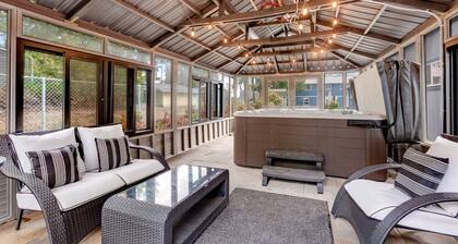 Amazing family retreat w/ game room, firepit, private hot tub, & tranquil views