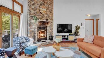 Fernseher, Kamin, Videospiele, DVD-Player