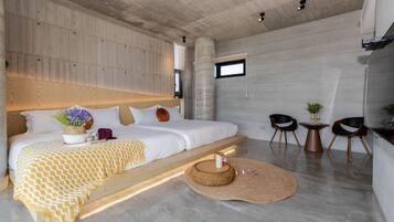 Panoramic Quadruple Room, 2 Queen Beds, Garden View | Premium bedding, individually decorated, free WiFi