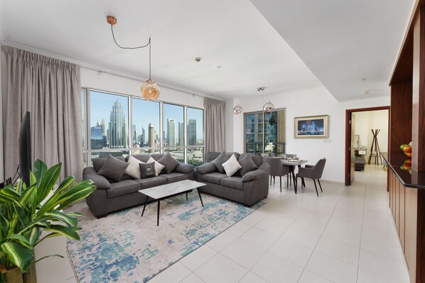 Living area - Maison Privee - Exclusive Apt w/ Direct Burj Khalifa Views (Dubai)