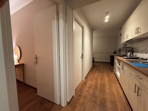 City Apartment | Private kitchen | Fridge, stovetop, coffee/tea maker, toaster oven - Ionian Parliament by LOC Hospitality (Corfu)