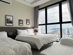 全景公寓 | 低過敏寢具、獨特裝潢、布置獨特、遮光布/窗簾