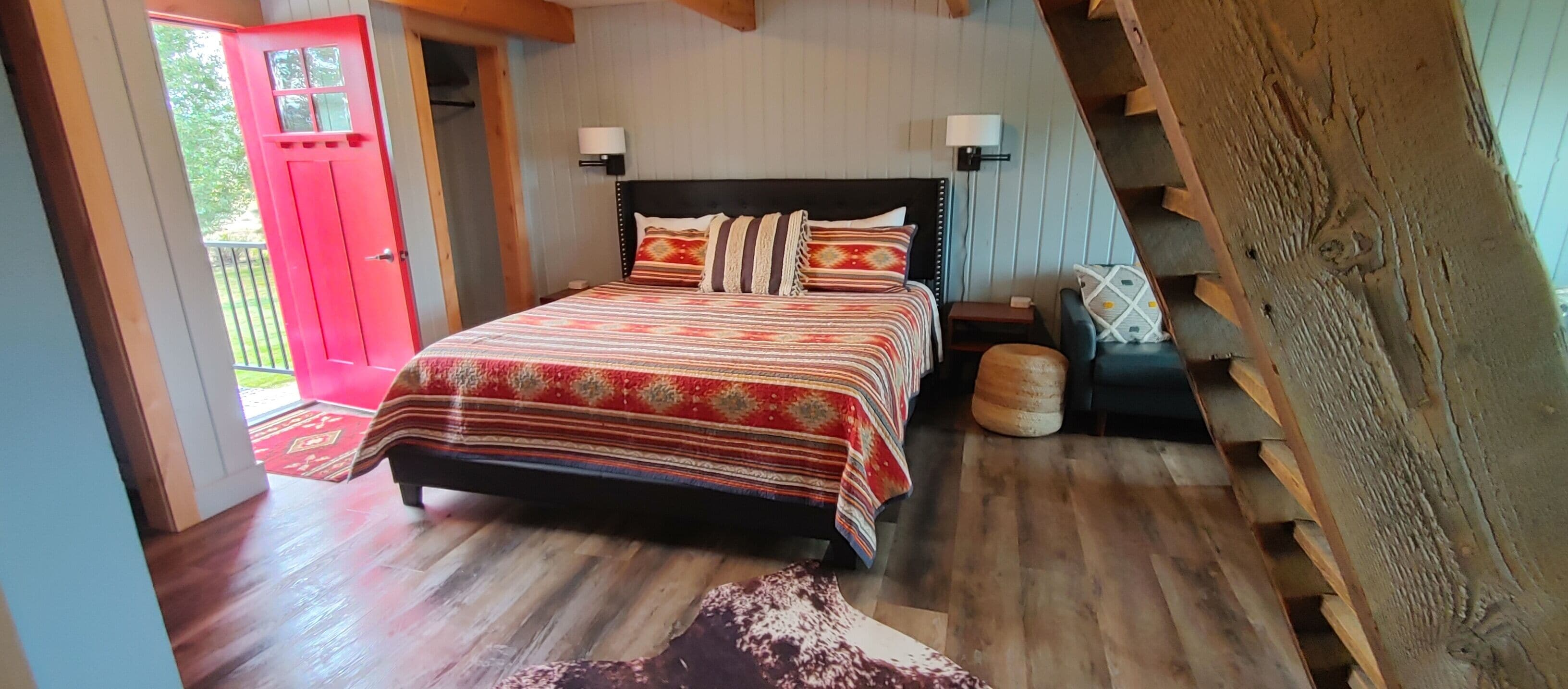 Cabaña de lujo | Camas con efecto memoria y espacio para trabajar con laptop 