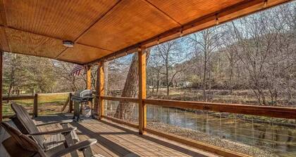 Pet Friendly Creekside Cabin w/Hot Tub & Fire Pit!