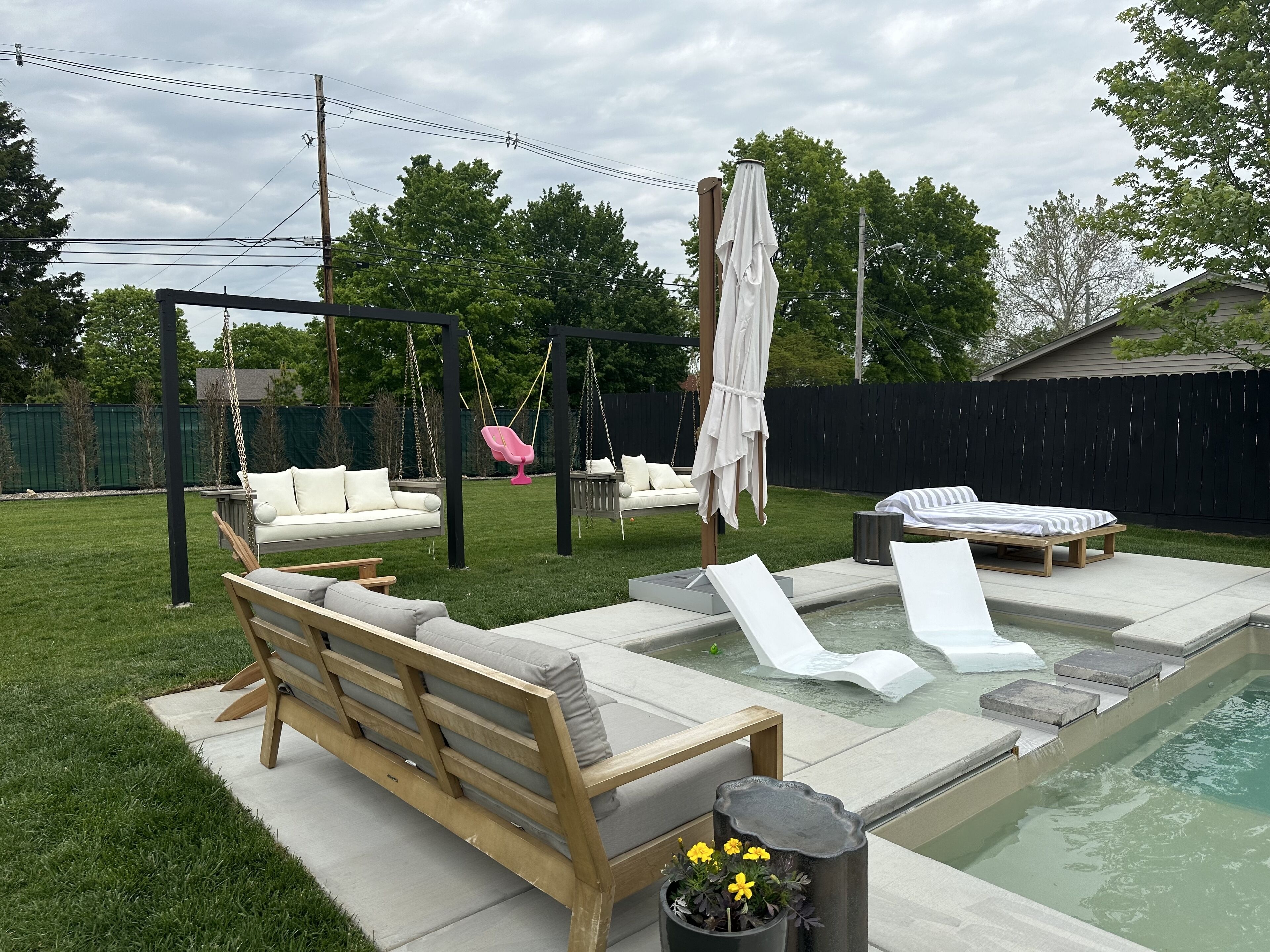 Piscine extérieure, piscine chauffée