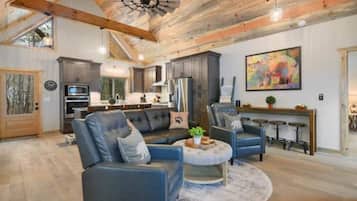 Smart TV, fireplace, video games, books