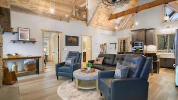 Smart TV, fireplace, video games, books