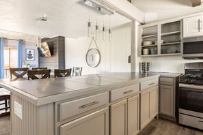 Fridge, microwave, oven, stovetop - Feet Away From Slopes Cozy Snow Summit Cabin (Big Bear Lake)