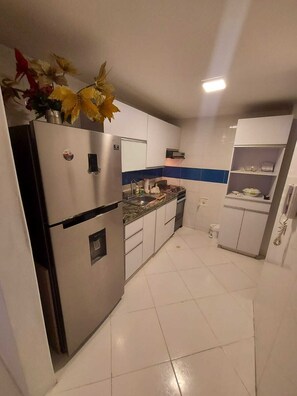 Køleskab, ovn, kogeplade, blender